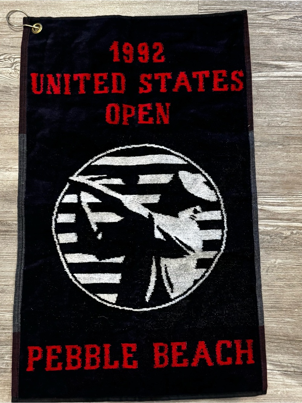 Pebble Beach 1992 United States Open Black & Red Golf Towel